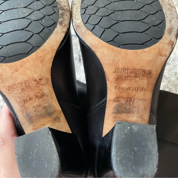 Jimmy Choo Music Stretch-Shaft Mid-Calf Boot in Black Leather Women’s Size EU 39 - Picture 15 of 15